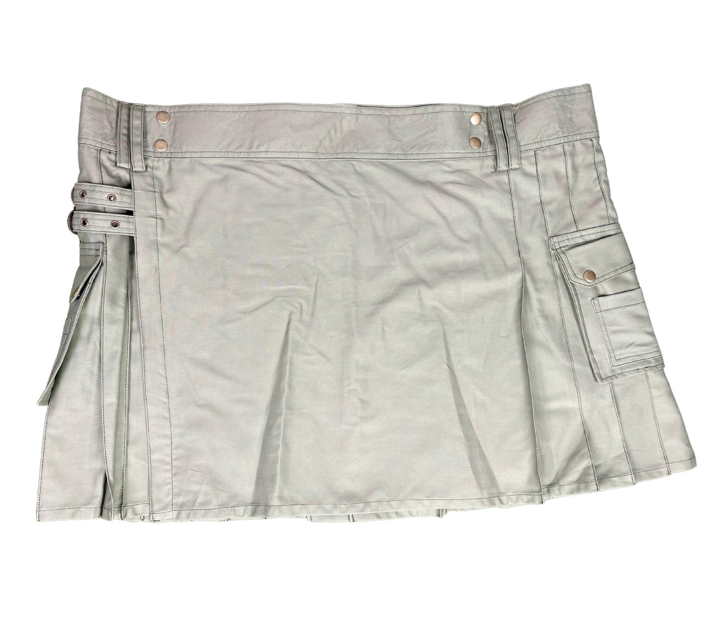 Men's Modern Khaki Cargo Kilt | Utility Kilt with Pockets & Buckle Straps