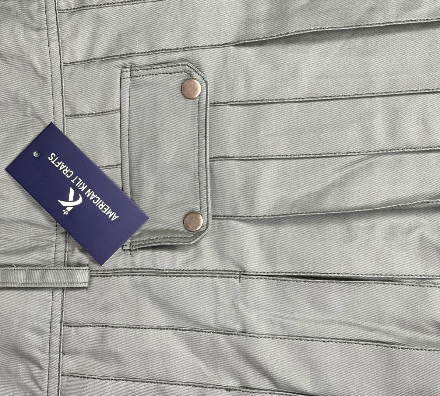 Men's Modern Khaki Cargo Kilt | Utility Kilt with Pockets & Buckle Straps