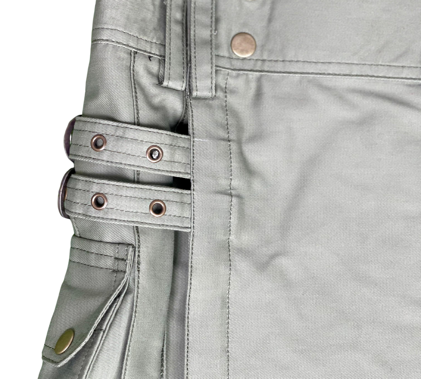 Men's Modern Khaki Cargo Kilt | Utility Kilt with Pockets & Buckle Straps