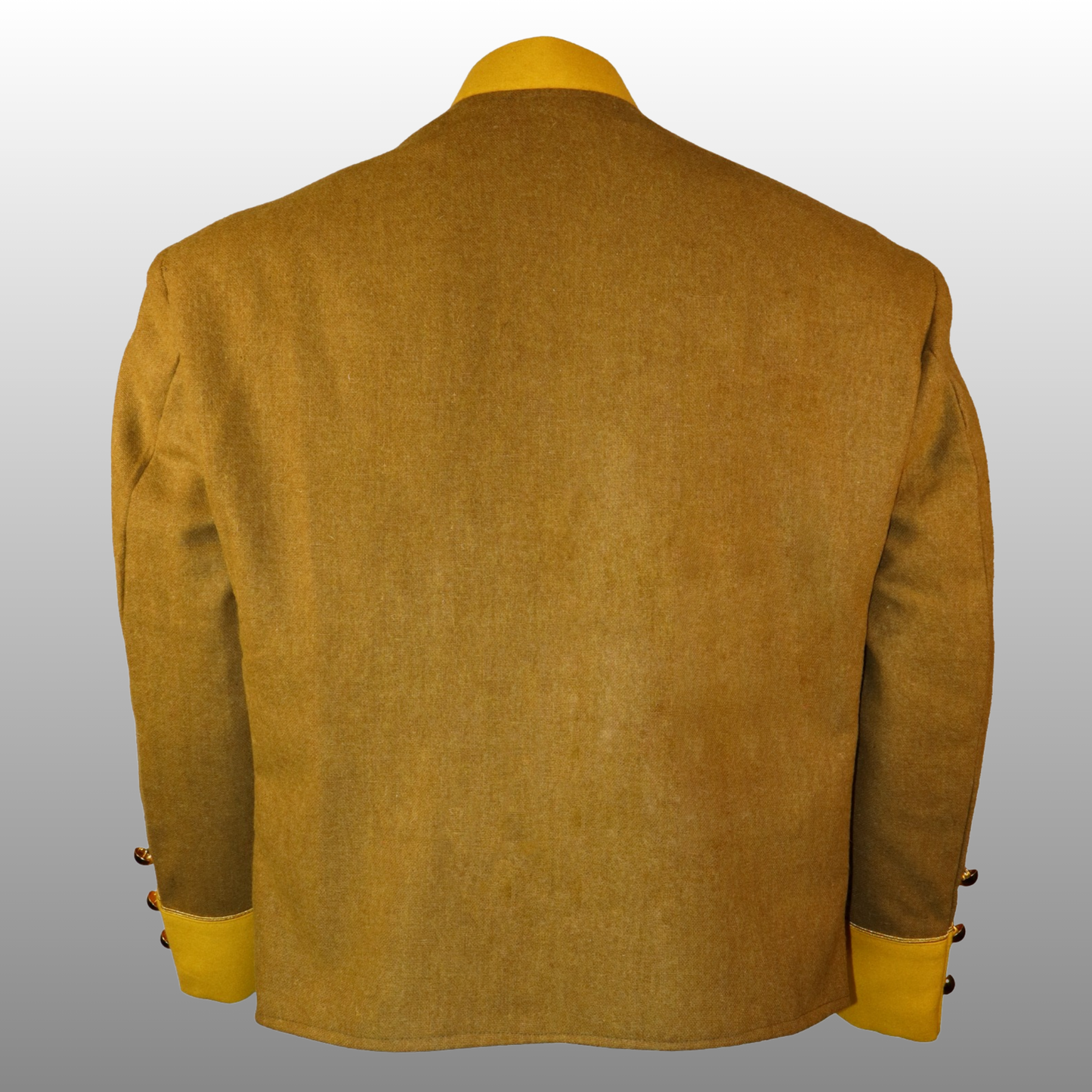 Confederate Officer Shell Jacket - Civil War Khaki Wool Gold Trim Reenactment Uniform