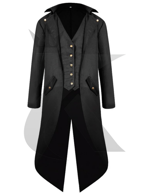 Men's Vintage Steampunk Gothic Victorian Tailcoat Frock Coat Uniform Halloween Costume