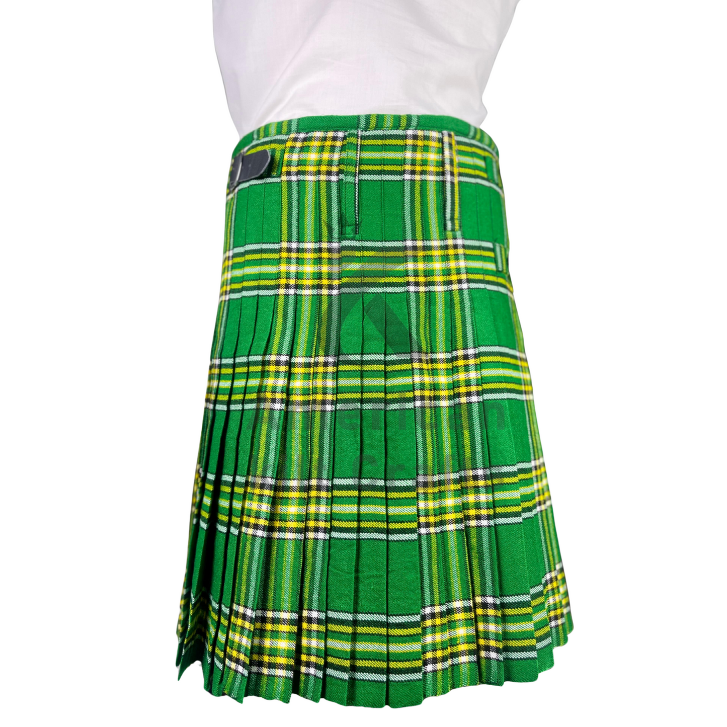 Irish National Tartan Kilt | Traditional Green Scottish Highland Kilt for Men | Celtic & Irish Heritage Kilt with Pleats