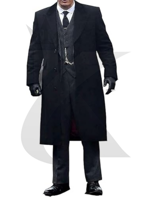 Men's New Black Peaky Blinders Coat - Woolen Long Trench Winter Coat Jacket
