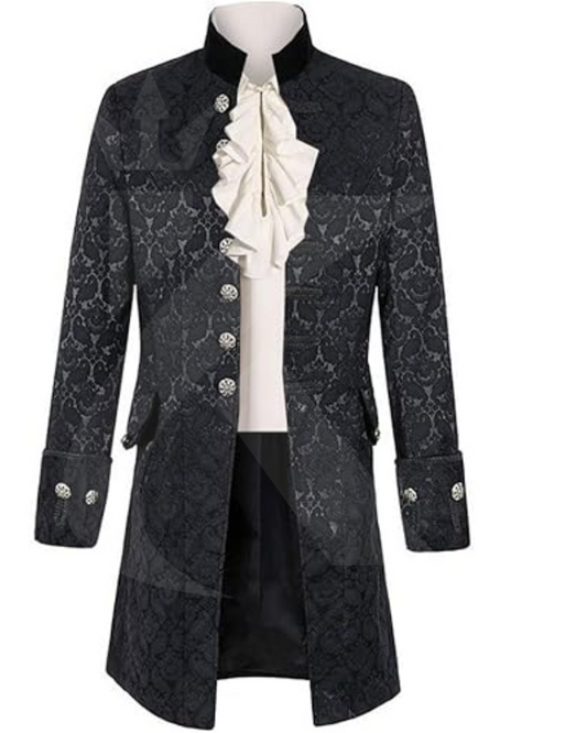 Men's Steampunk Gothic Victorian Medieval Pirate Viking Renaissance Tailcoat Jacket Formal Tuxedo Halloween Costume