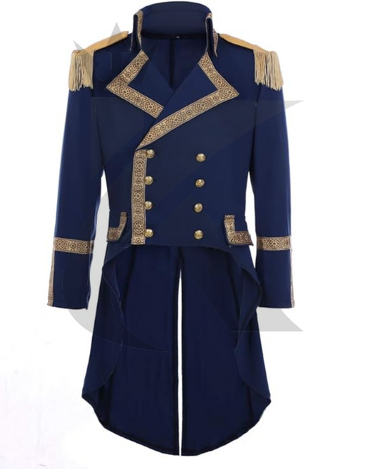 Men's Historical Colonial Hamilton Musical Steampunk Gothic Victorian Tailcoat Jacket Frock Coat Uniform