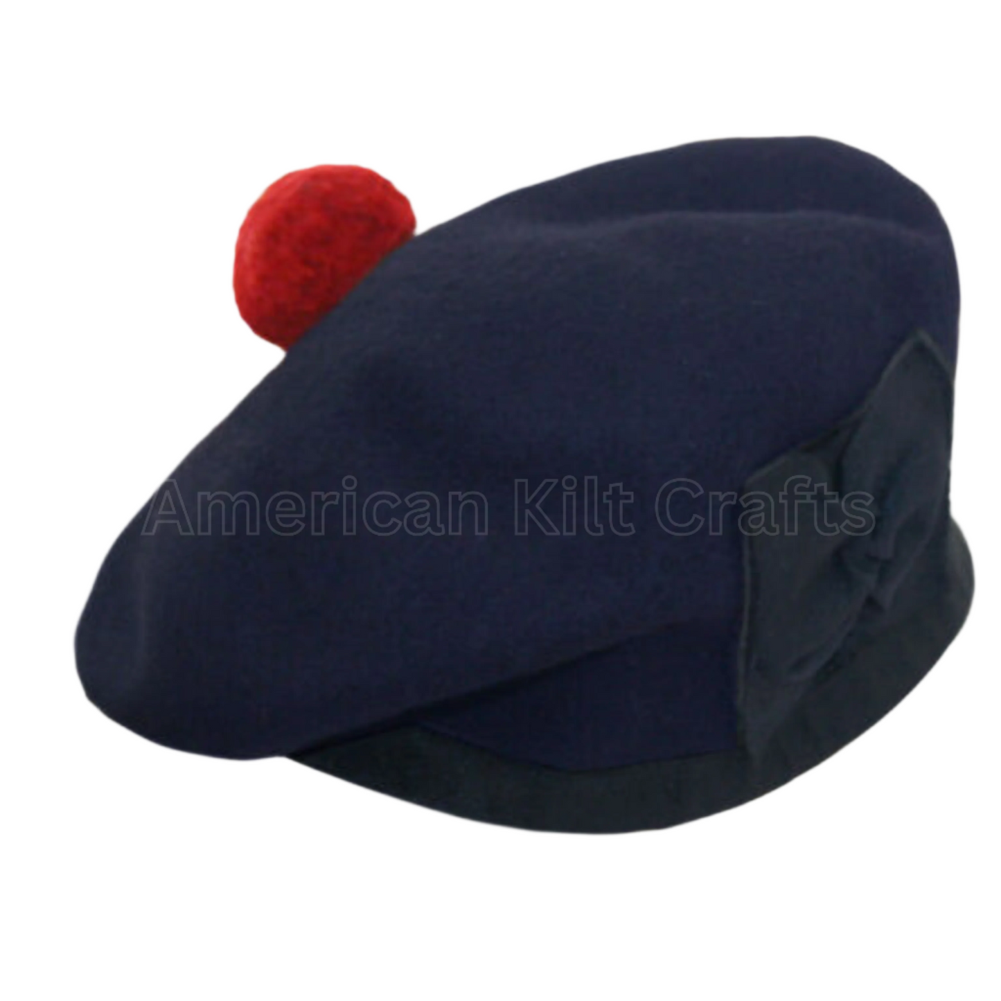 Authentic Wool Balmoral Bonnet with Personalized Tartan Dicing and Custom Pom Colors