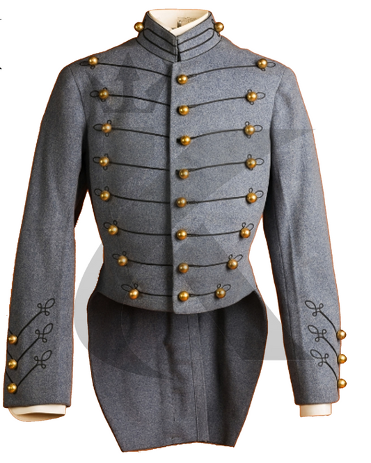Men’s Civil War Confederate Shell Jacket – Vintage Military Hussar Tailcoat