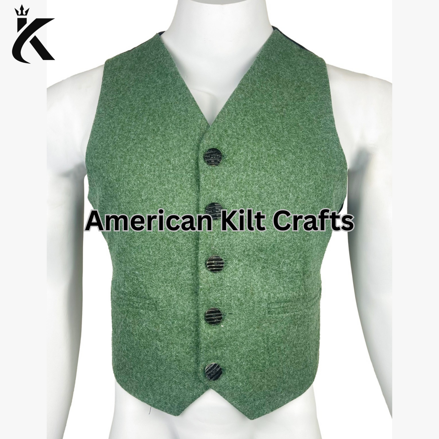 Traditional Green Kilt Vest for Men