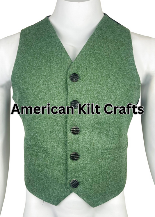 Traditional Green Kilt Vest for Men