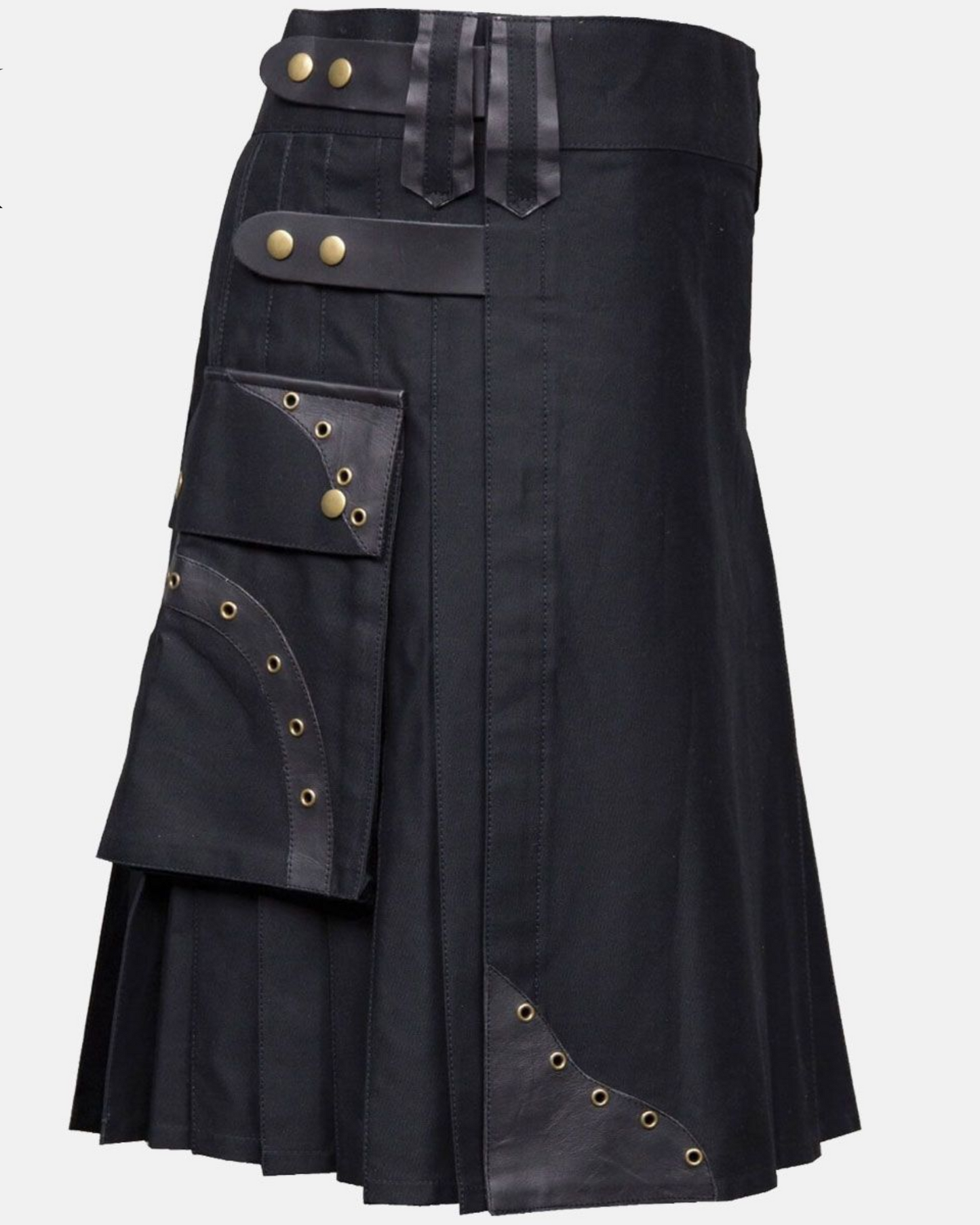 Custom Handmade Box Pleated Hybrid Cargo Kilt