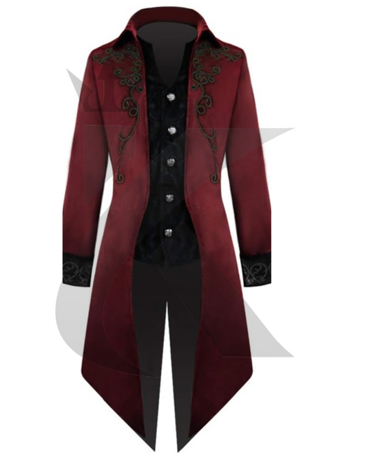 Men's Vintage Gothic Victorian Steampunk Tailcoat Jacket Frock Coat Uniform Halloween Costume