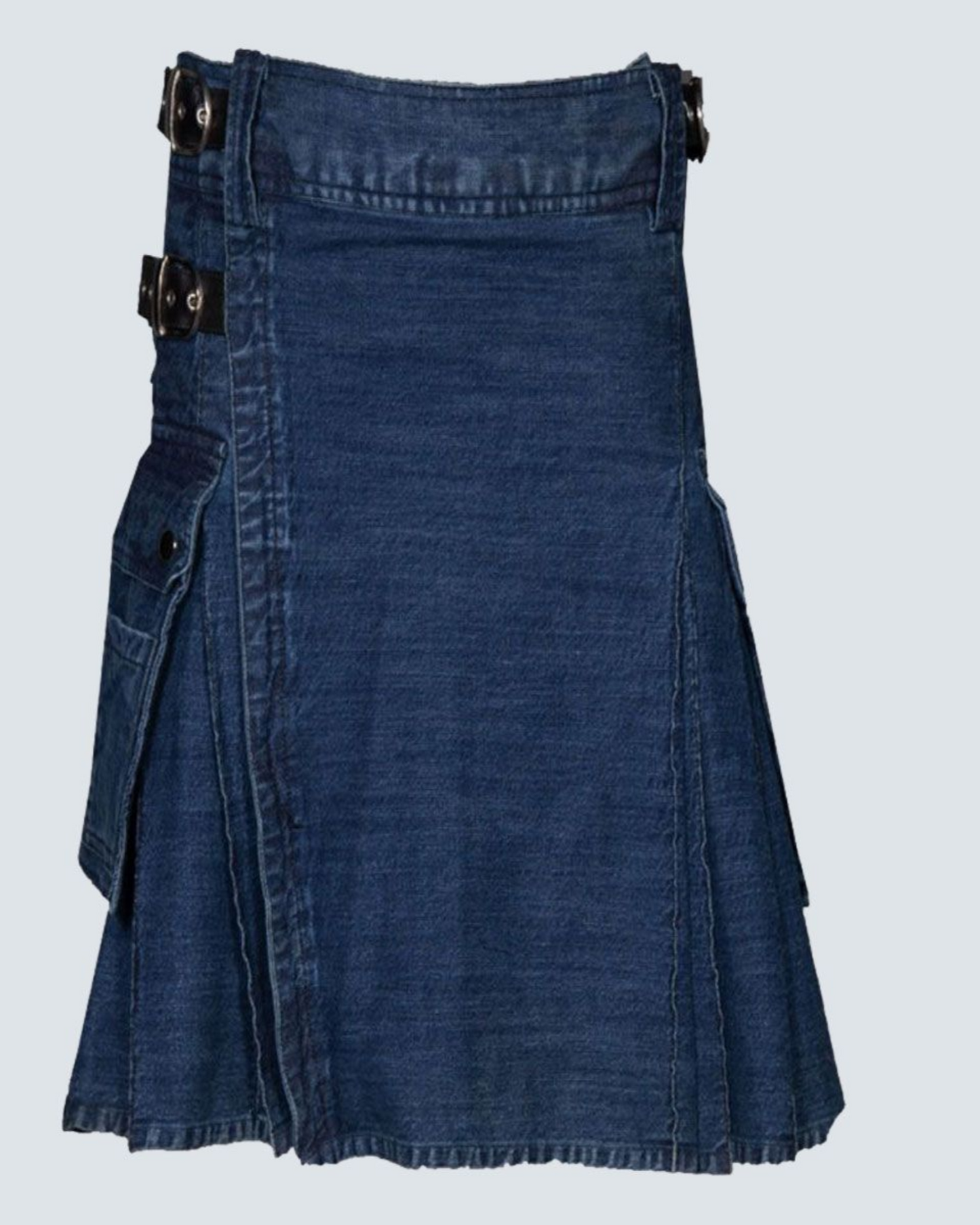 Elegant Relaxed Black Denim Kilt – Sophisticated, Comfortable, and Durable