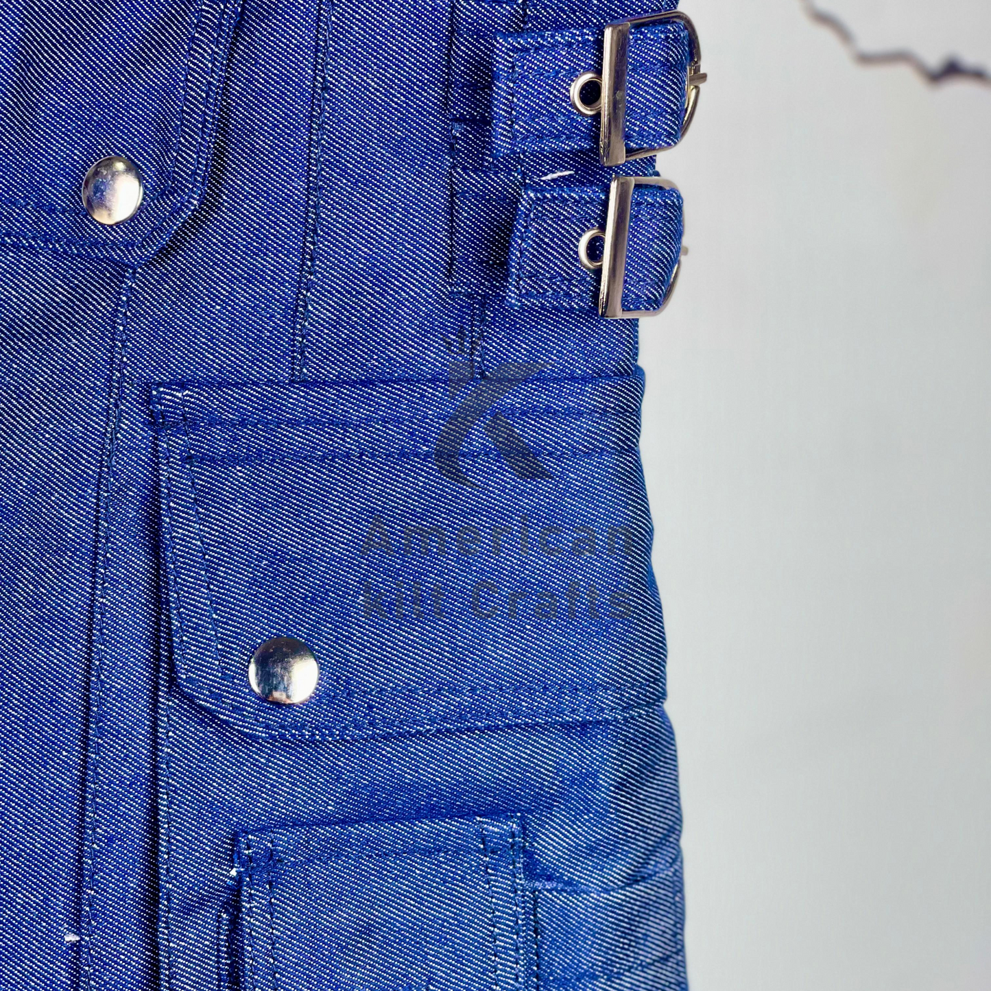 Men’s Blue Denim Utility Kilt – Modern Casual Jean Kilt with Side Pockets – Stylish Denim Workwear Kilt for Men