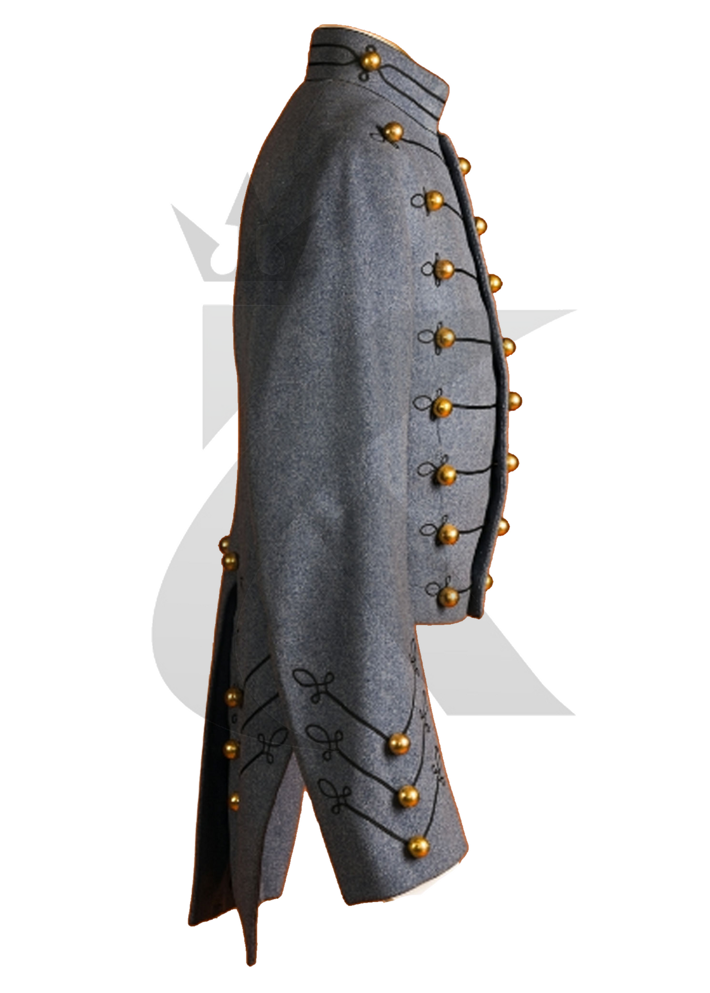Men’s Civil War Confederate Shell Jacket – Vintage Military Hussar Tailcoat