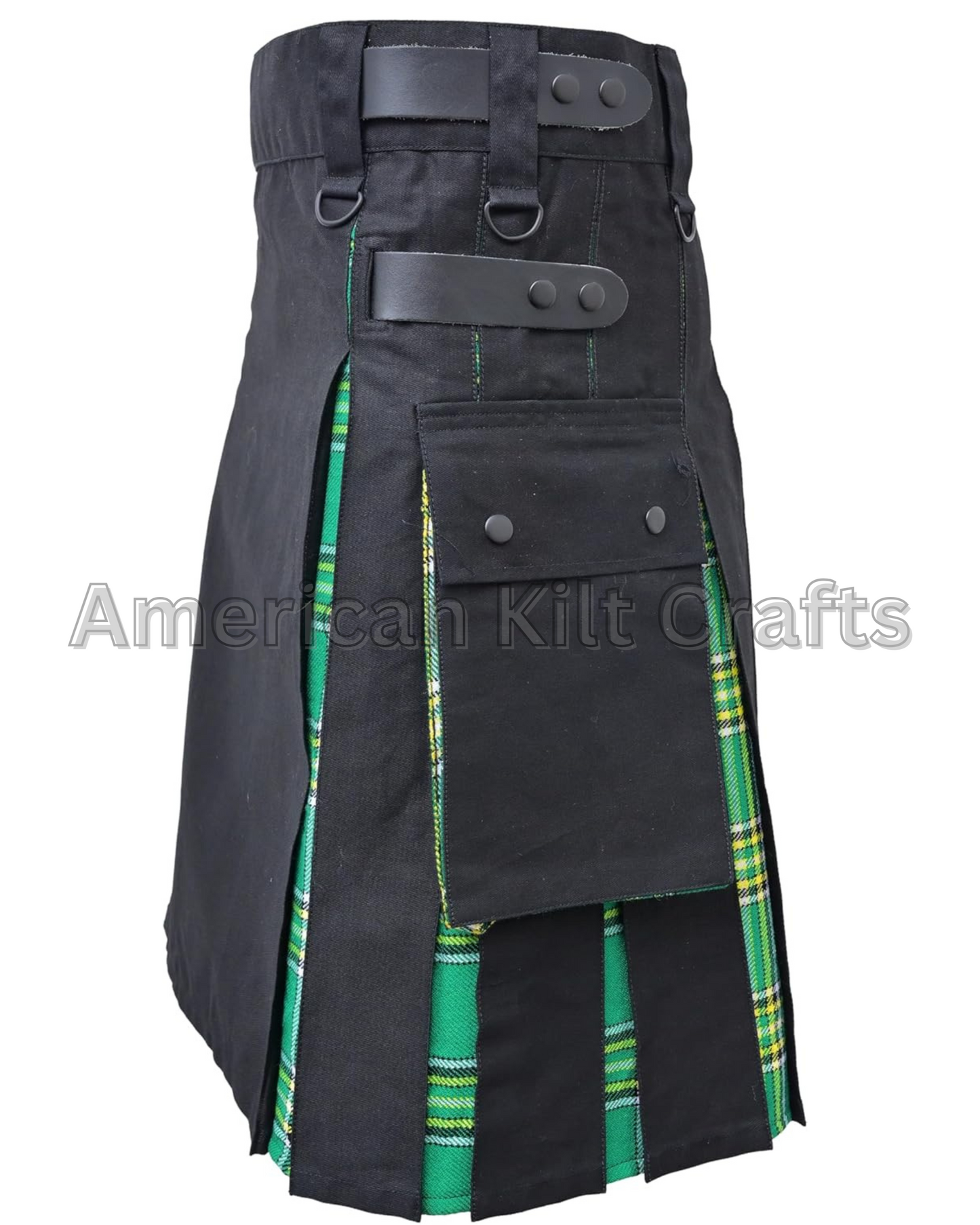 Irish Green Hybrid Tartan Kilt – A Bold Blend of Tradition & Utility