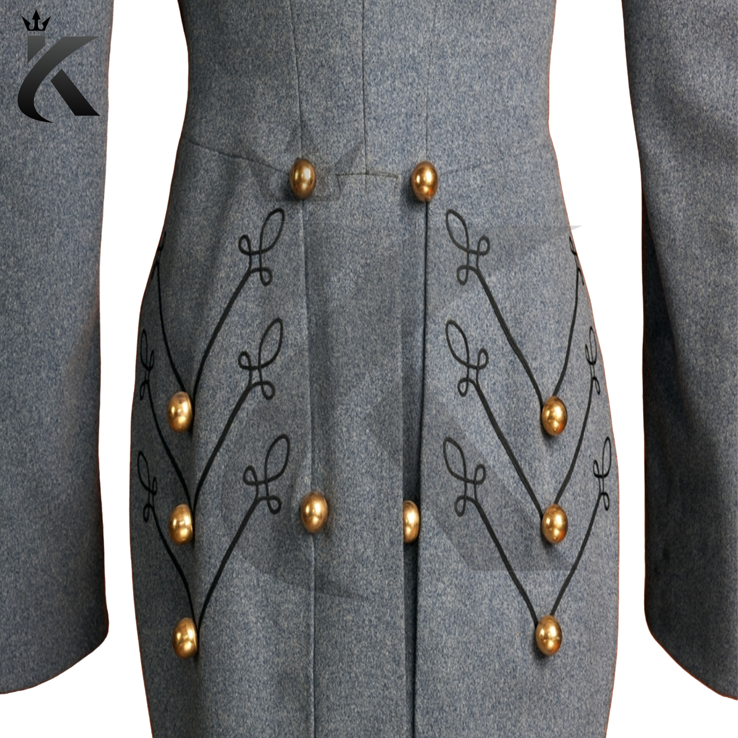 Men’s Civil War Confederate Shell Jacket – Vintage Military Hussar Tailcoat