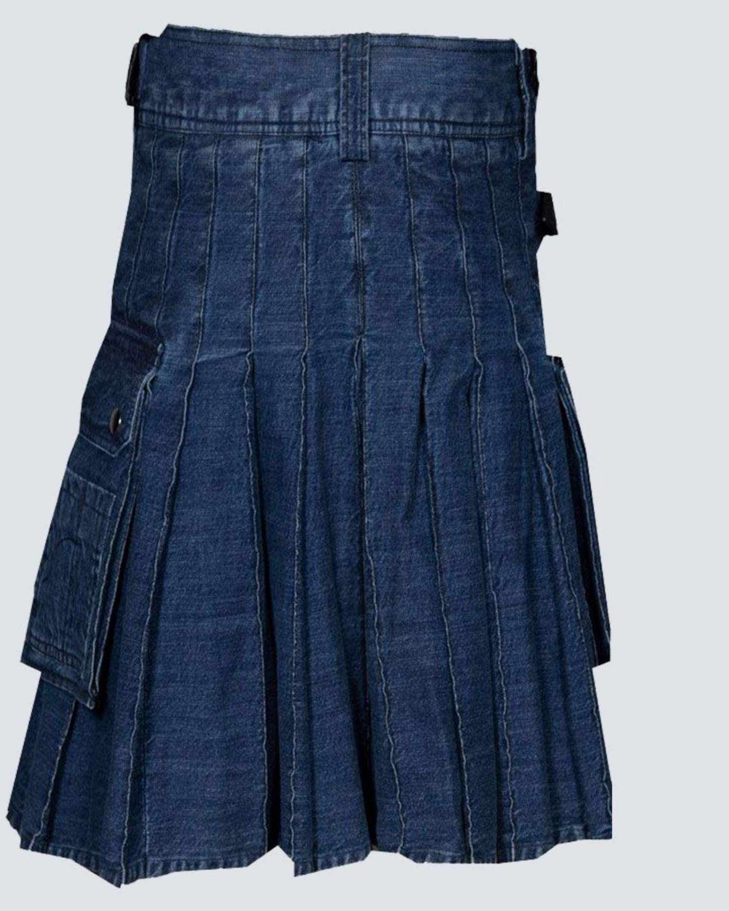 Elegant Relaxed Black Denim Kilt – Sophisticated, Comfortable, and Durable