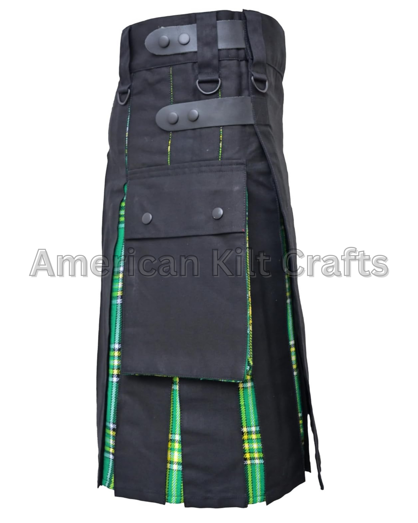 Irish Green Hybrid Tartan Kilt – A Bold Blend of Tradition & Utility