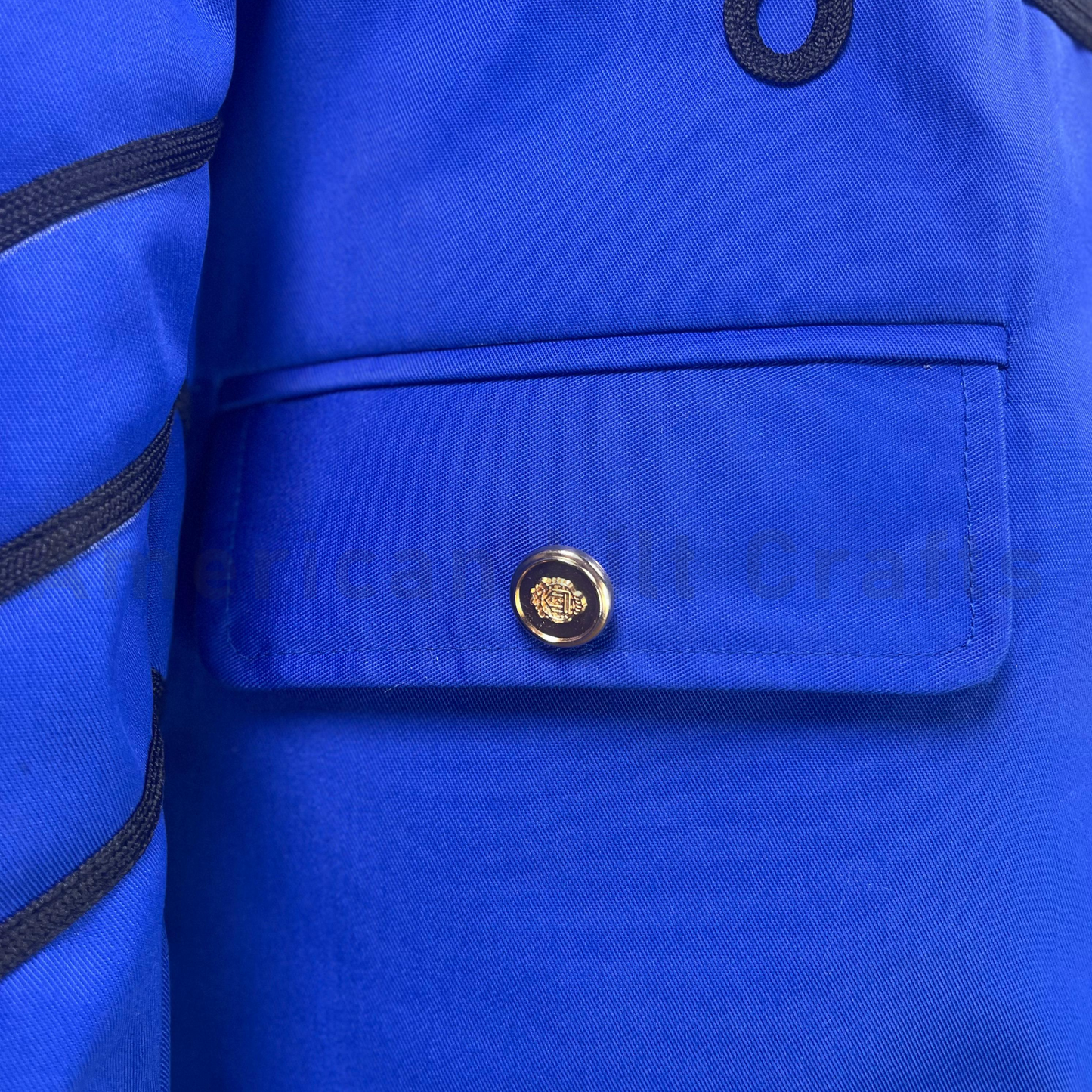 Royal Blue Gothic Military Jacket – Vintage Parade Uniform with Gold Embroidery Buttons