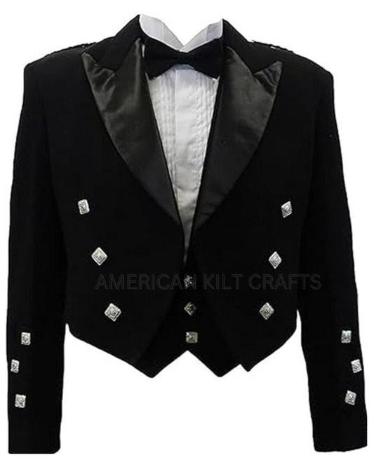 Premium Prince Charlie Jacket & Vest, Formal Scottish Kilt Jacket for Men
