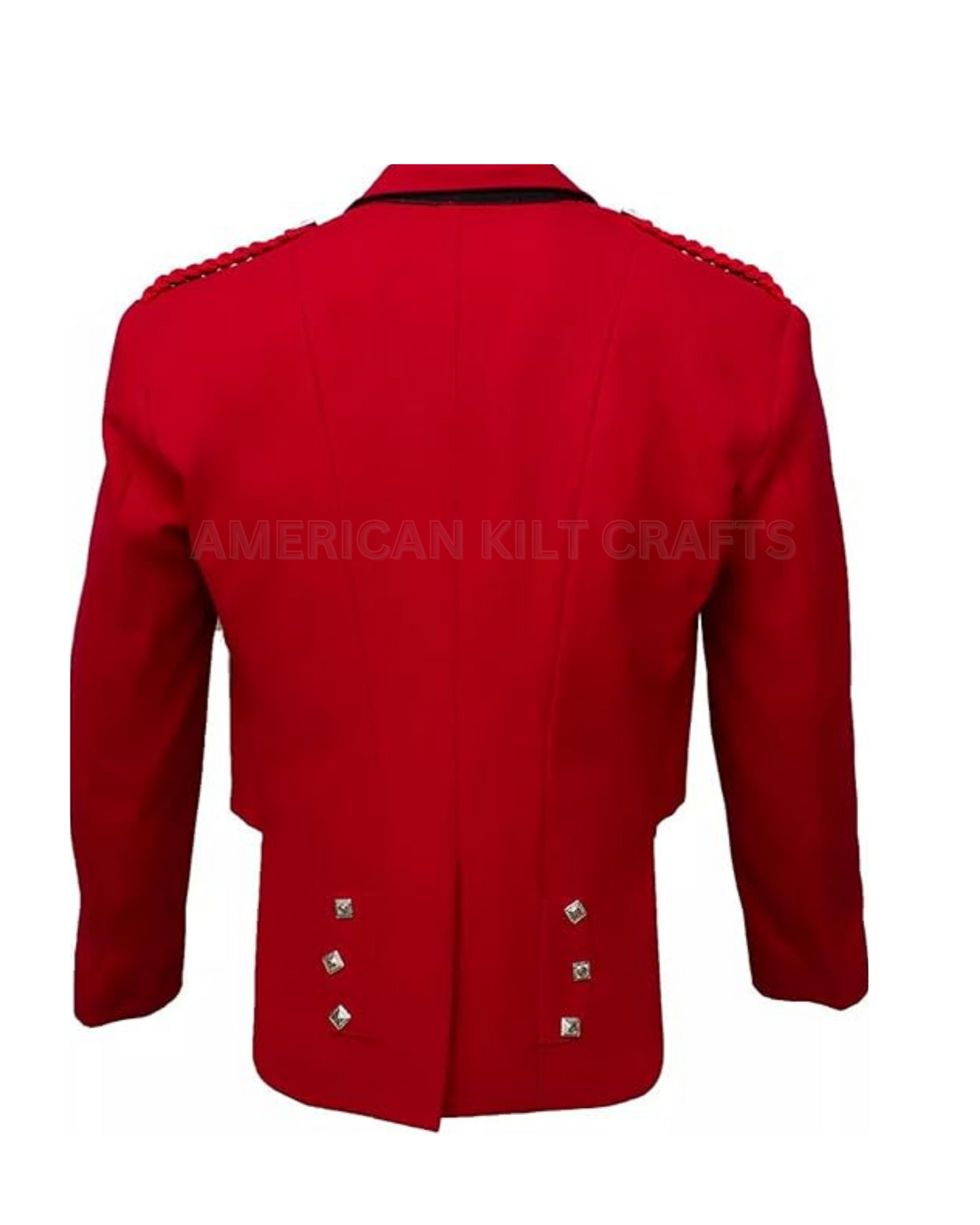Scottish Traditional Highland Red Tweed Prince Charlie Jacket with Vest