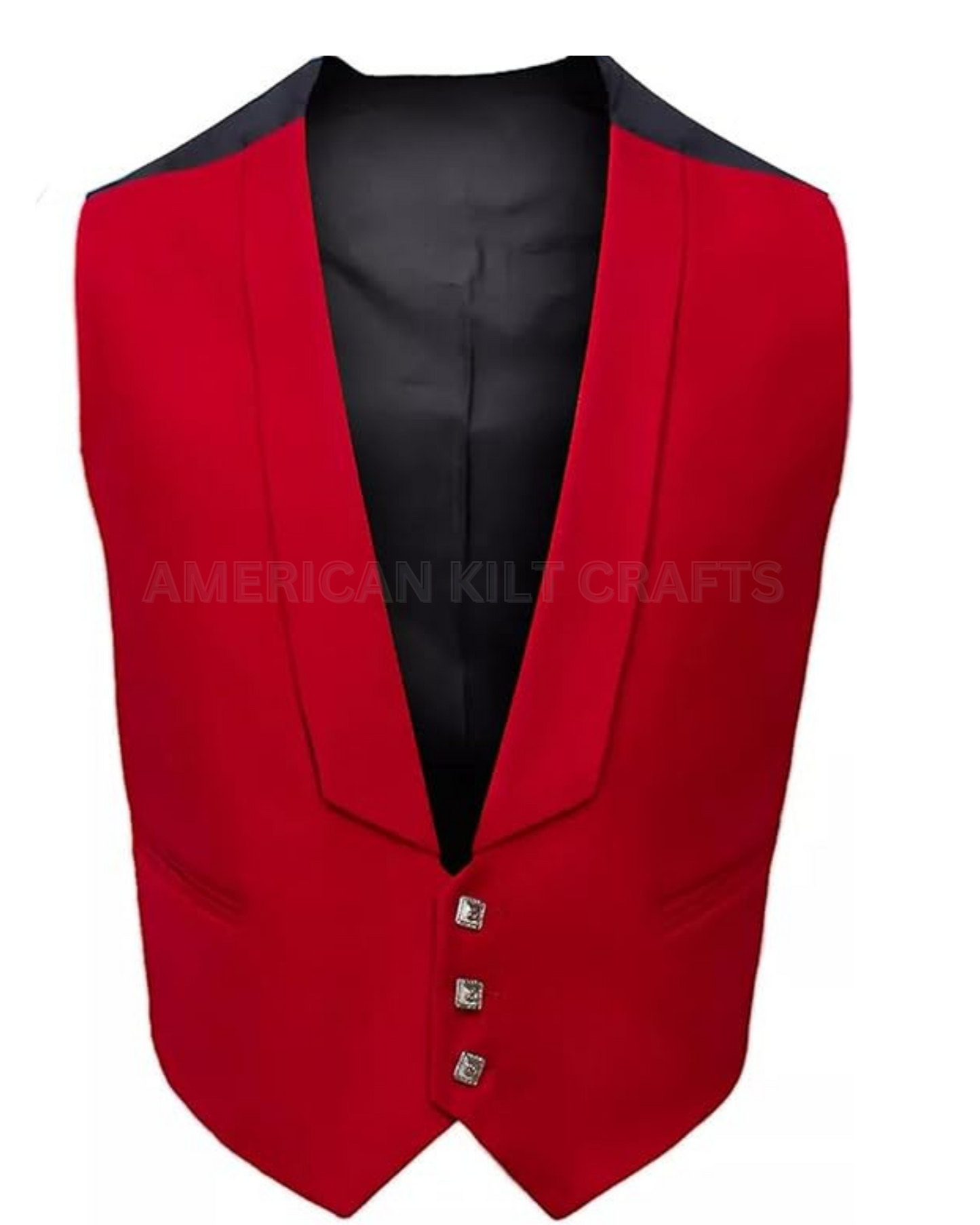 Scottish Traditional Highland Red Tweed Prince Charlie Jacket with Vest