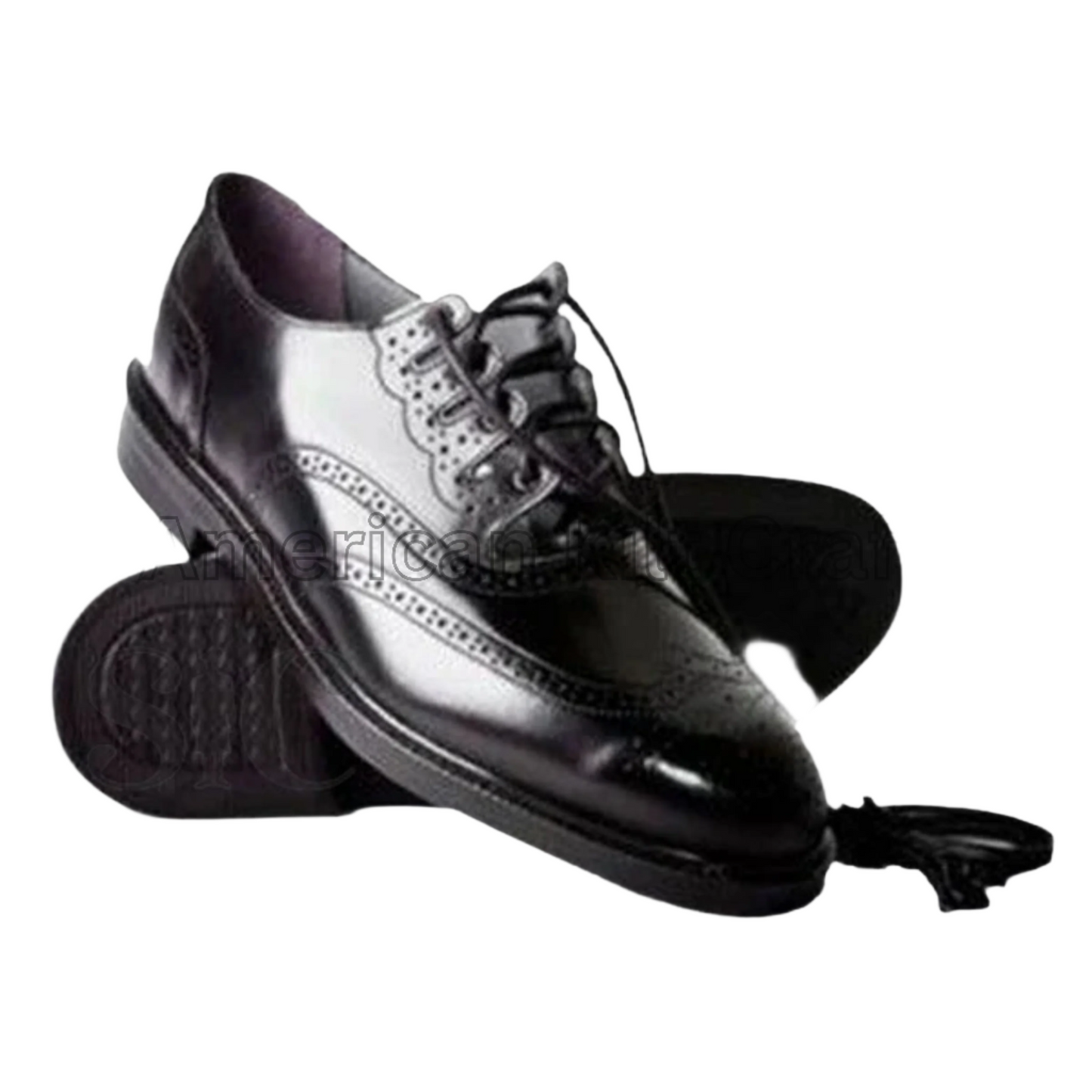 Premium Scottish Black Leather Kilt Shoes - Traditional Footwear for Kilt Outfits