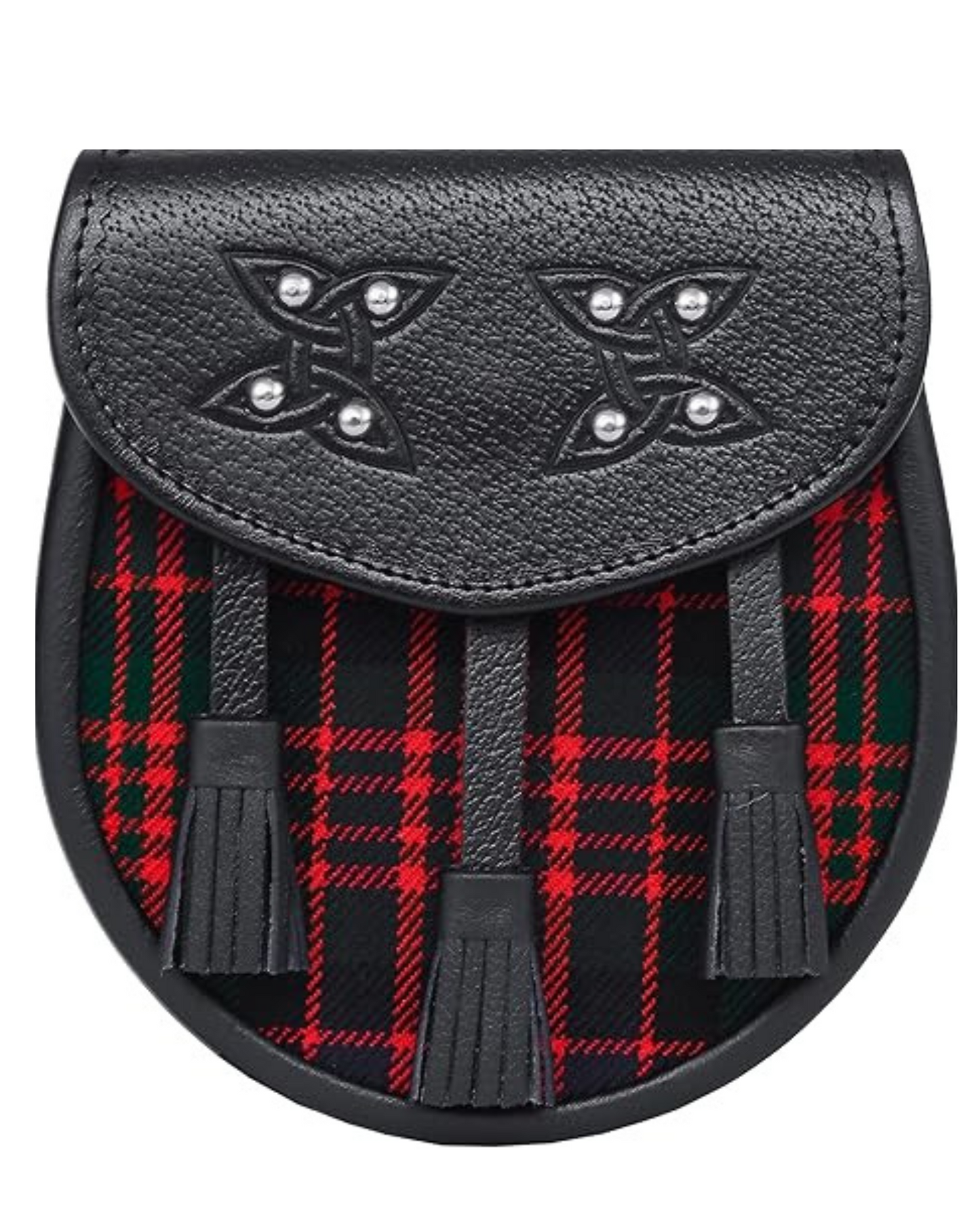 Scottish Modern Genuine Leather & Tartan Sporran - Highland Heritage