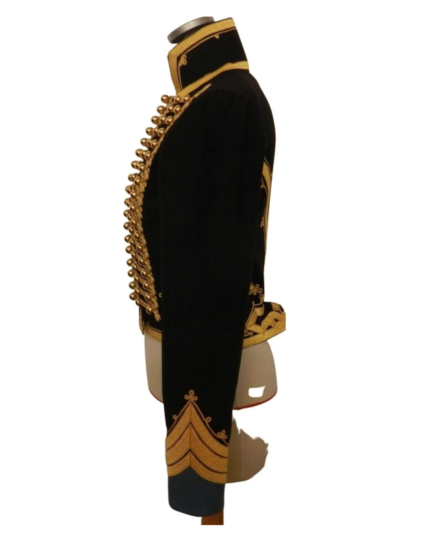 Men's New Hussar Dolman Pelisse Captain Jacket Black Wool Gold Braid Jacket - Imperial Style