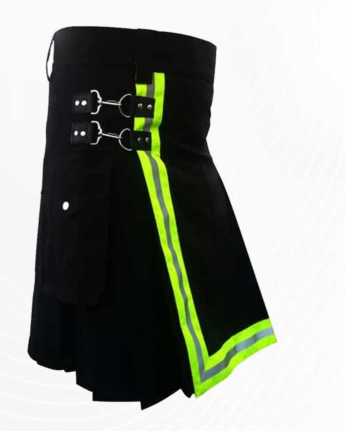 Premium Scottish Black Utility Firefighter Kilt - Honoring Tradition