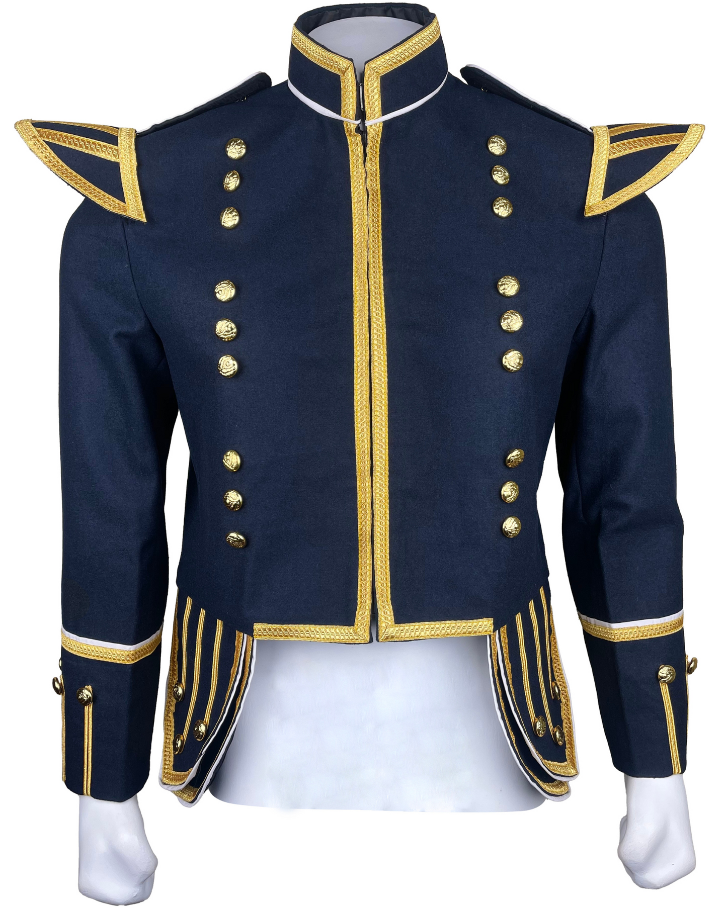 New Scottish Military Piper Drummer Doublet Highland Jacket Black Doublet Tunic Jacket - Drumming Dynasty