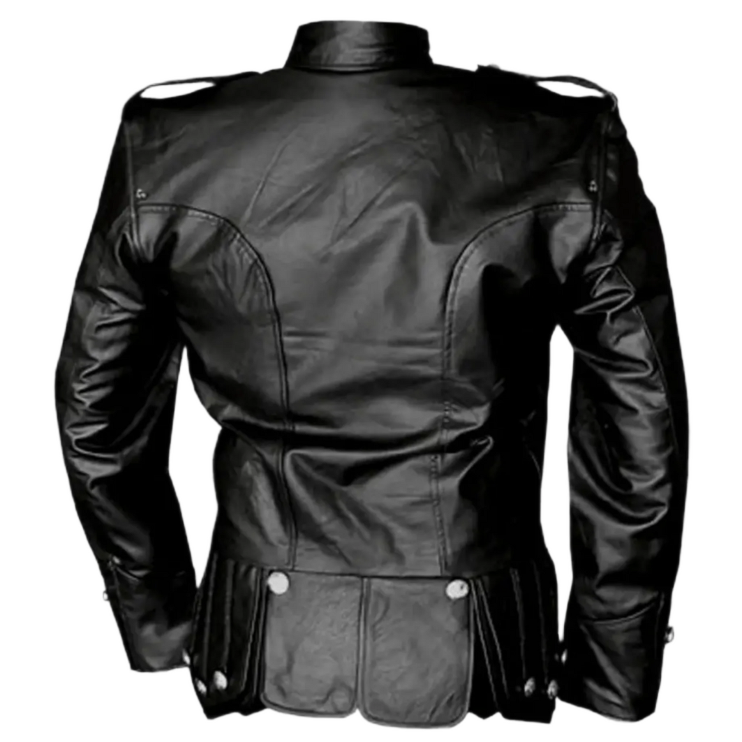 Genuine Black Leather Scottish Doublet Jacket -A Legacy of Luxury