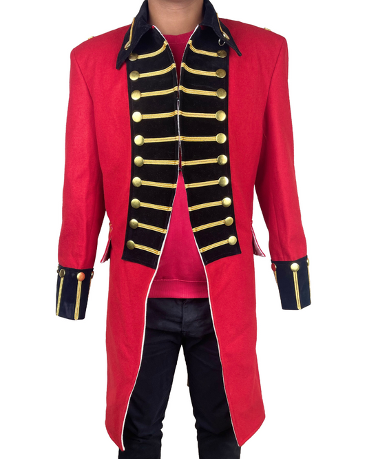 New High Quality 1787-1792 Tailcoat - Men's Red wool Tailcoat - Evolution Fashion 18th century Tailcoat - British war jacket - Military civil war jacket (Copy)
