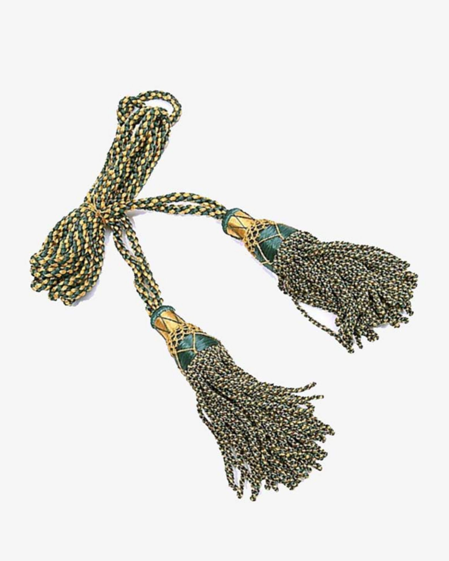 Premium Quality Gold Green Silk Bagpipe Cords - Premium Bagpipe Straps