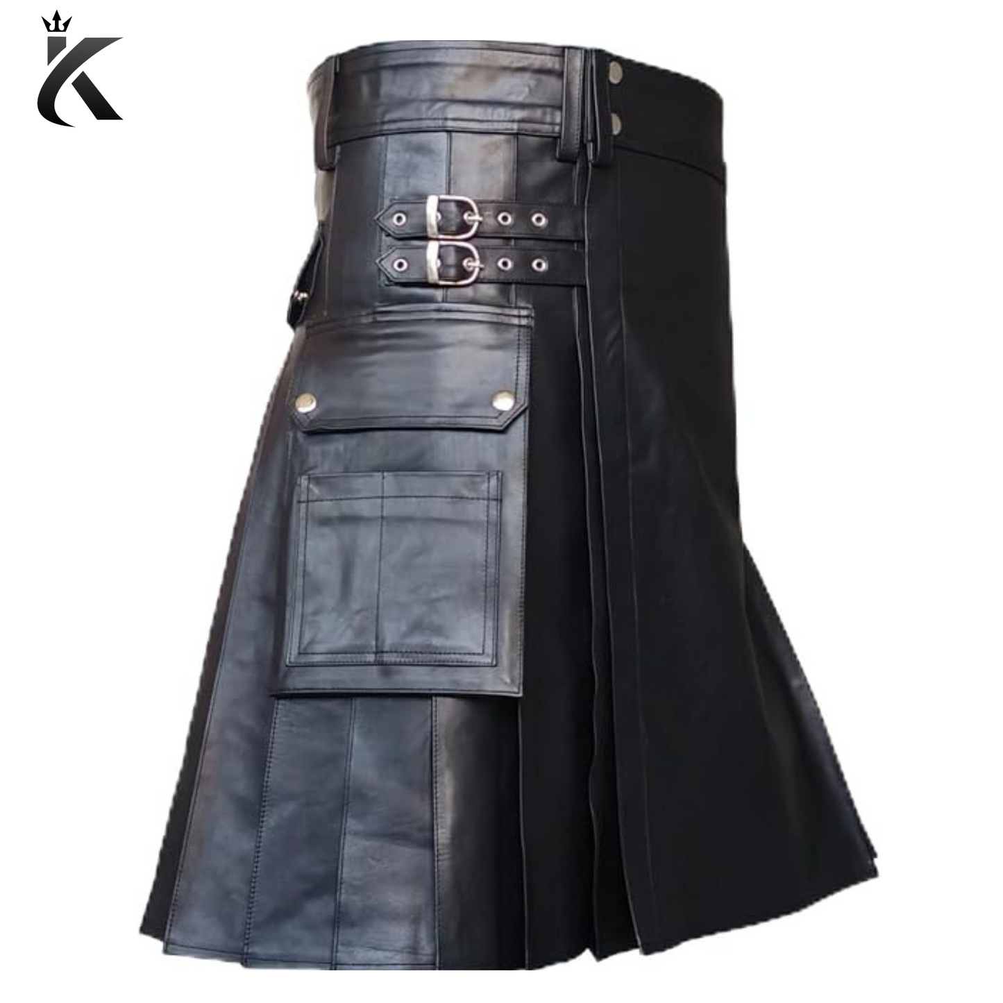 Leather Utility Kilt Scottish Warrior Traditional Highland Kilt for Men - Made to order