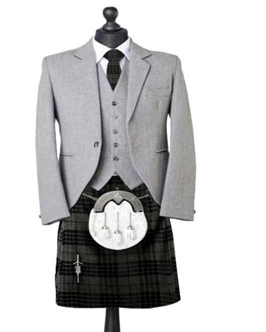 Argyle Tartan Jacket Kilt Outfit For Scottish Wedding - Modern Elegance