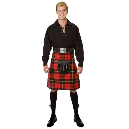 Scottish Black Jacobite Ghillie Casual Kilt Outfit -Elevate Your Highland Attire with Unmatched Elegance