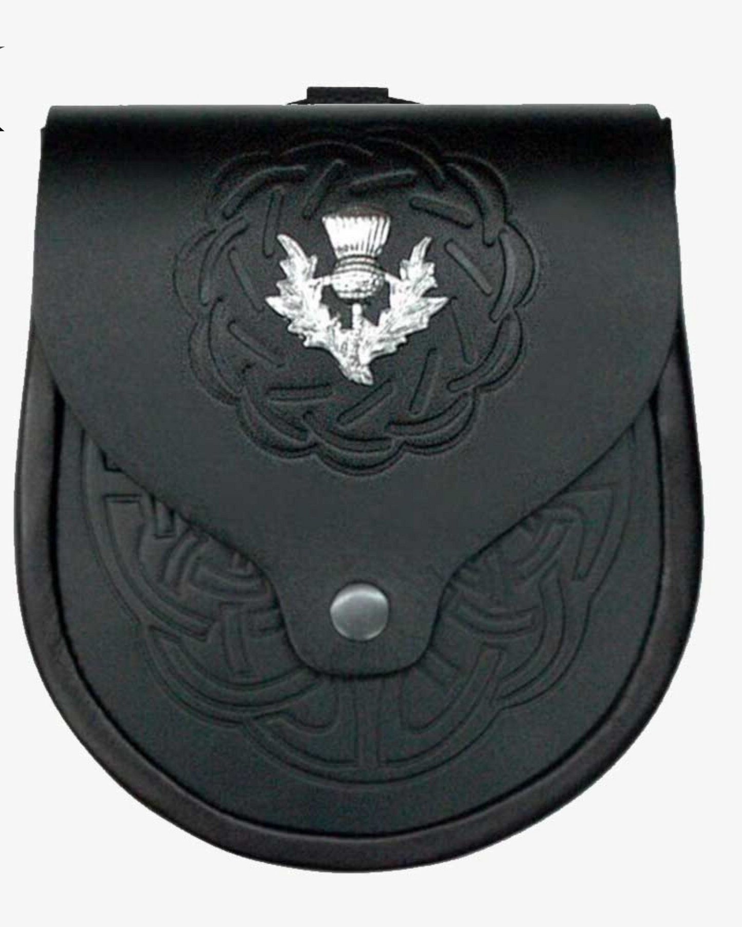 Celtic Pattern Scottish Leather Sporran - Premium Leather