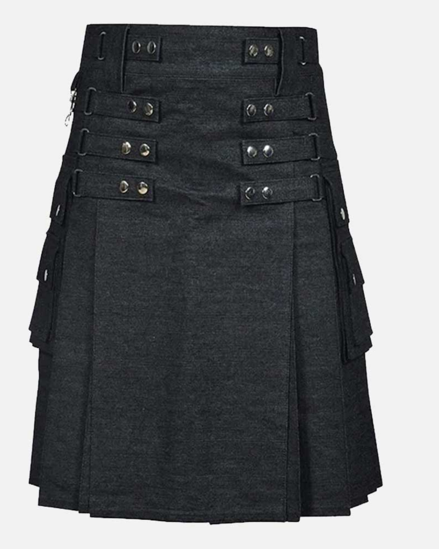 Premium Scottish Black Denim Fashion Kilt For Men - Built to Last, Comfortable to Wear