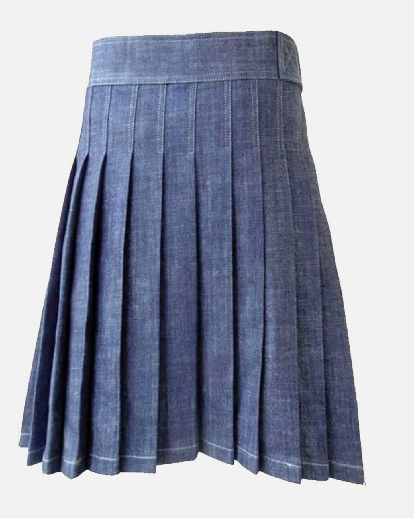 Premium Scottish Blue Denim Fashion Kilt For Men - All-Day Comfort