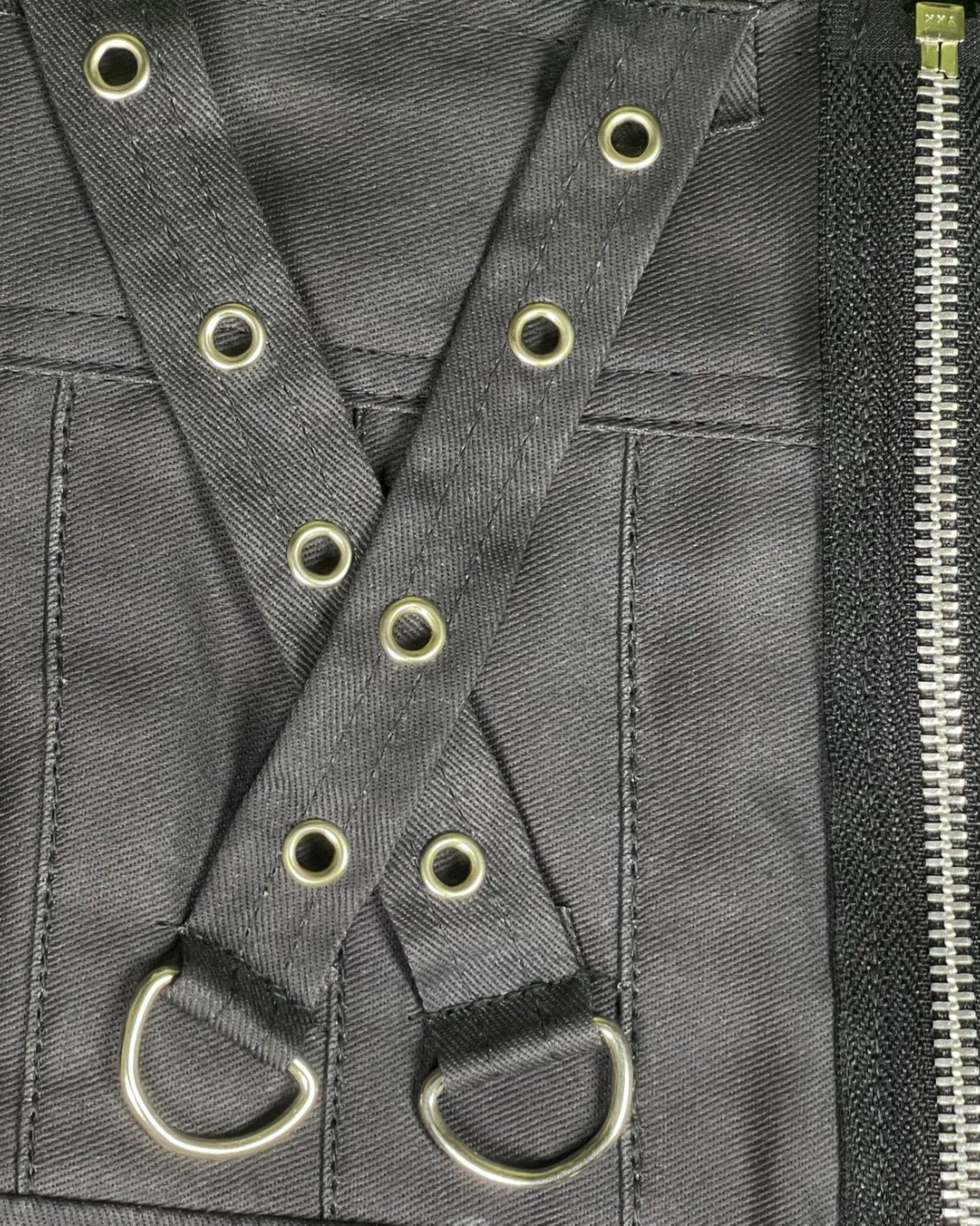 Men's Modern Utility Kilt - Black Denim Cotton Tactical Kilt with Pockets & D-Rings