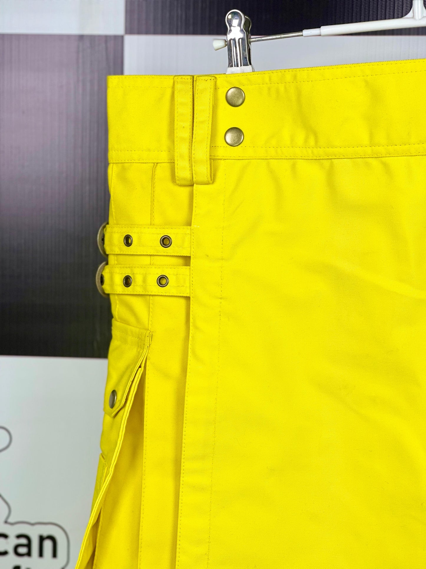 Men's Bright Yellow Utility Kilt with Cargo Pockets | Modern Scottish Kilt for Festivals & Events