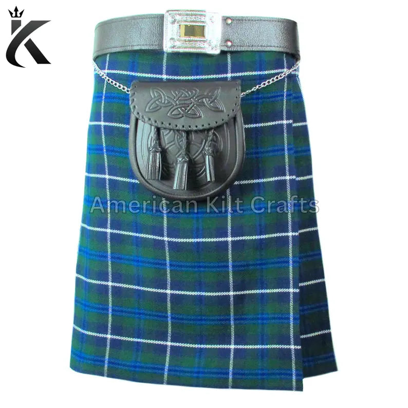 Blue Douglas Scottish Traditional 5 Yard Tartan Value Kilt Set