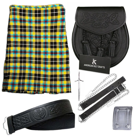 Cornish Scottish Traditional 8 Yard Tartan Value Kilt Set