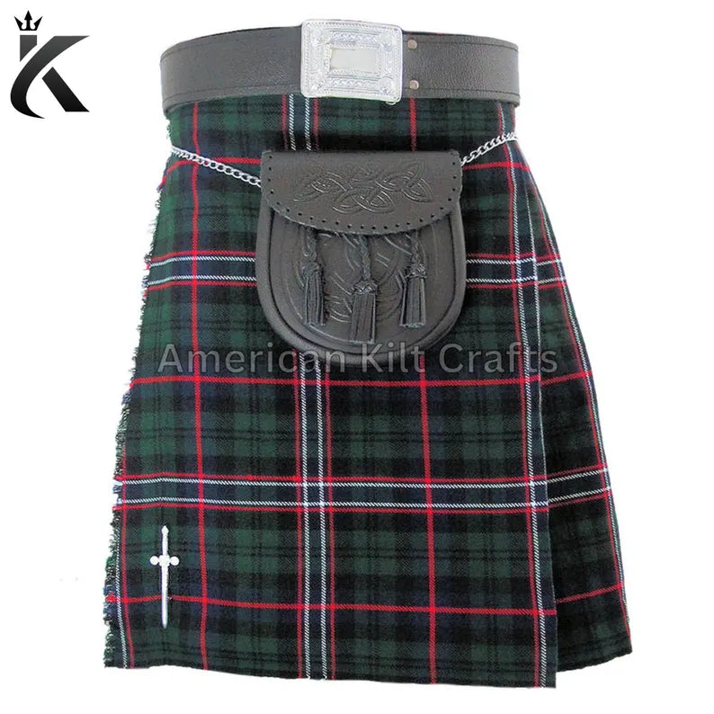 National Green Traditional 8 Yard Tartan Kilt Set