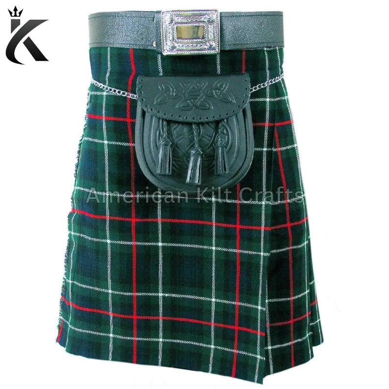 Mackenzie Green Scottish Traditional 8 Yard Tartan Value Kilt Set