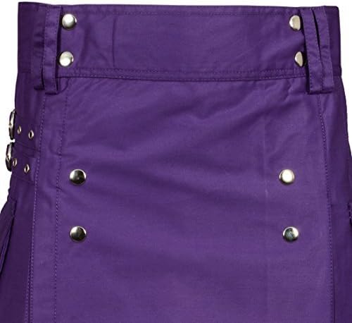 High Quality Premium Scottish Designer Purple Utility Kilt - American Kilt Crafts