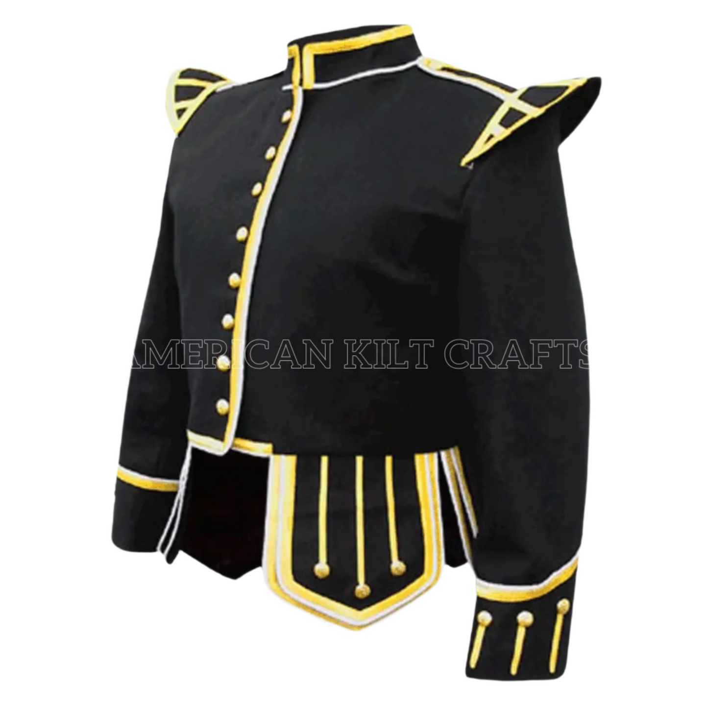 Black Pipe Band Doublet jacket - A Touch of Scottish Elegance