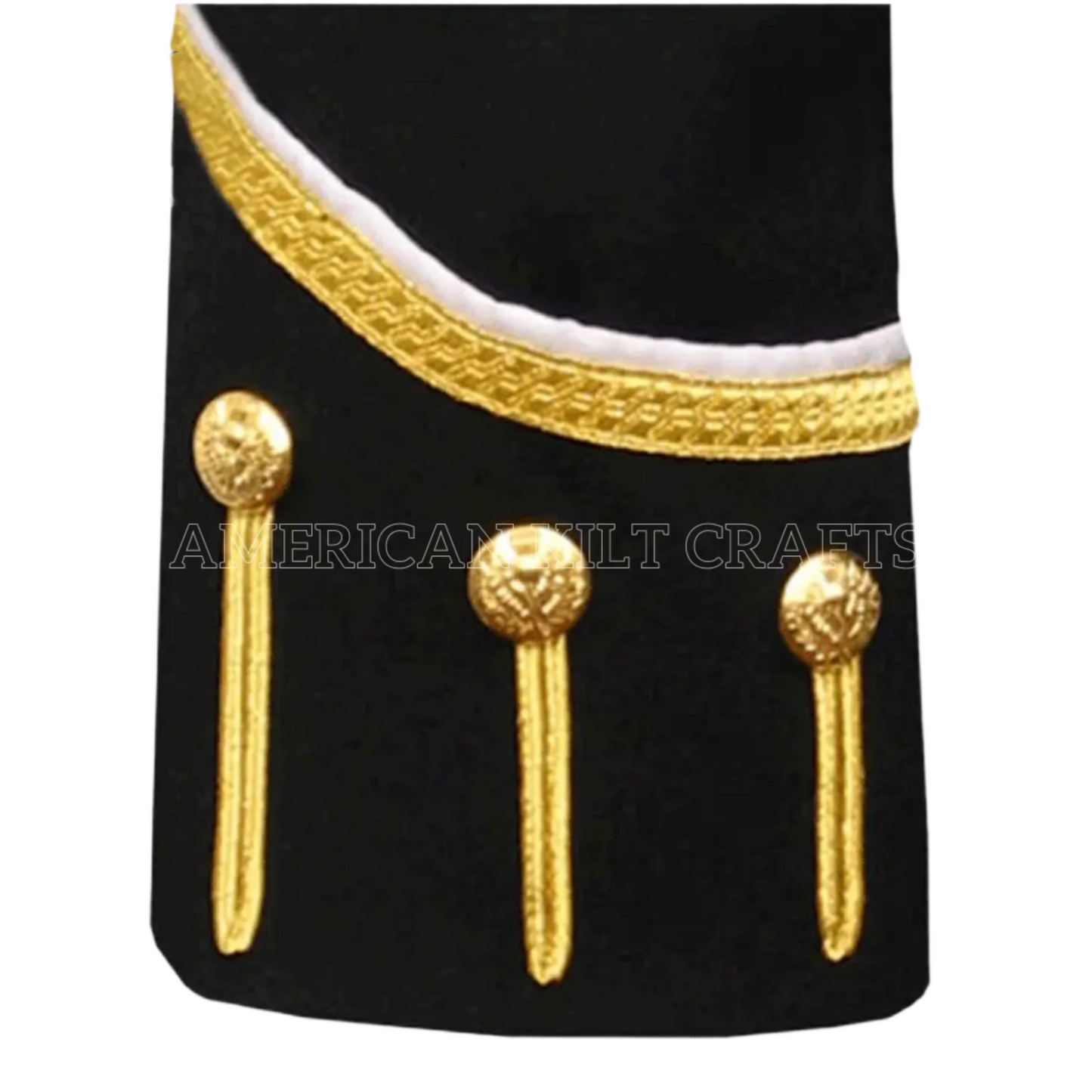 Black Pipe Band Doublet jacket - A Touch of Scottish Elegance