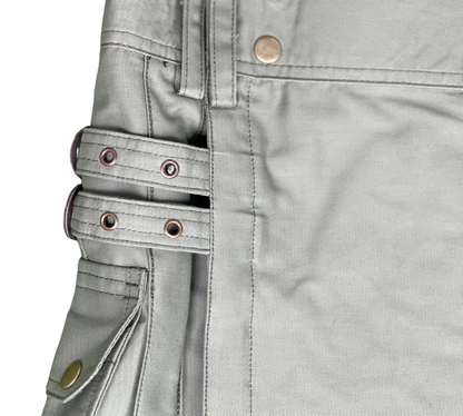 Men's Modern Khaki Cargo Kilt | Utility Kilt with Pockets & Buckle Straps